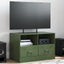 tv-bord 67x39x44 cm stål olivengrøn