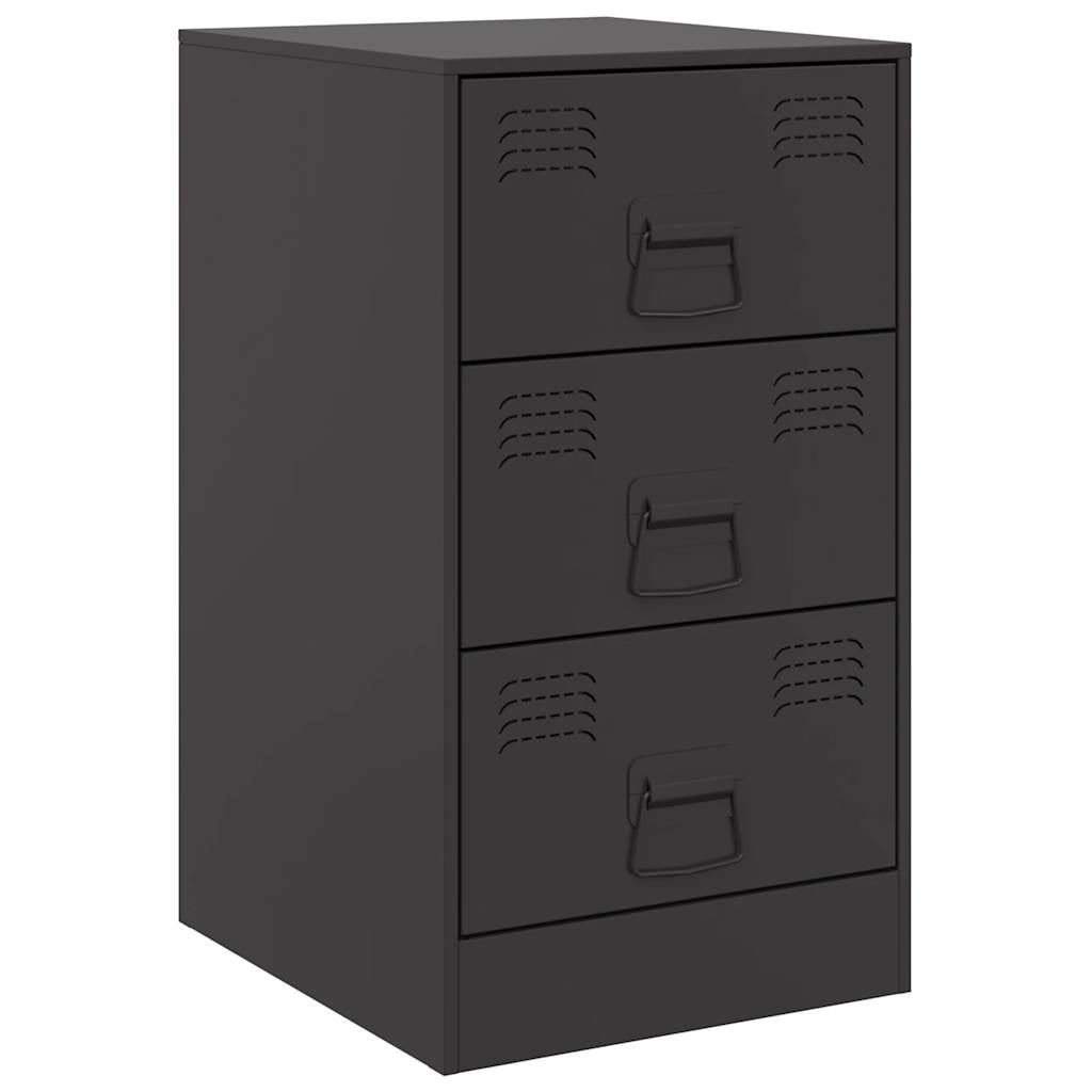 sengeborde 2 stk. 34,5x39x62 cm stål sort