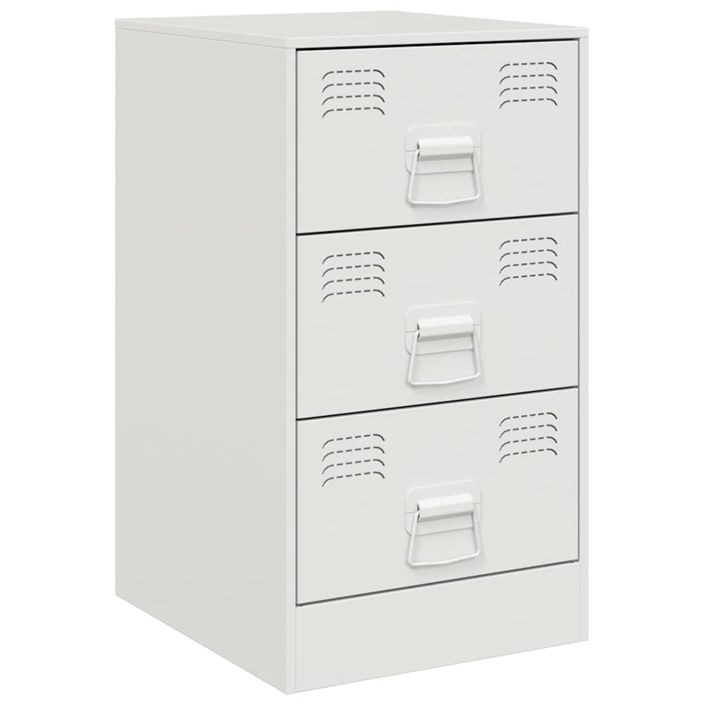 sengebord 34,5x39x62 cm stål hvid
