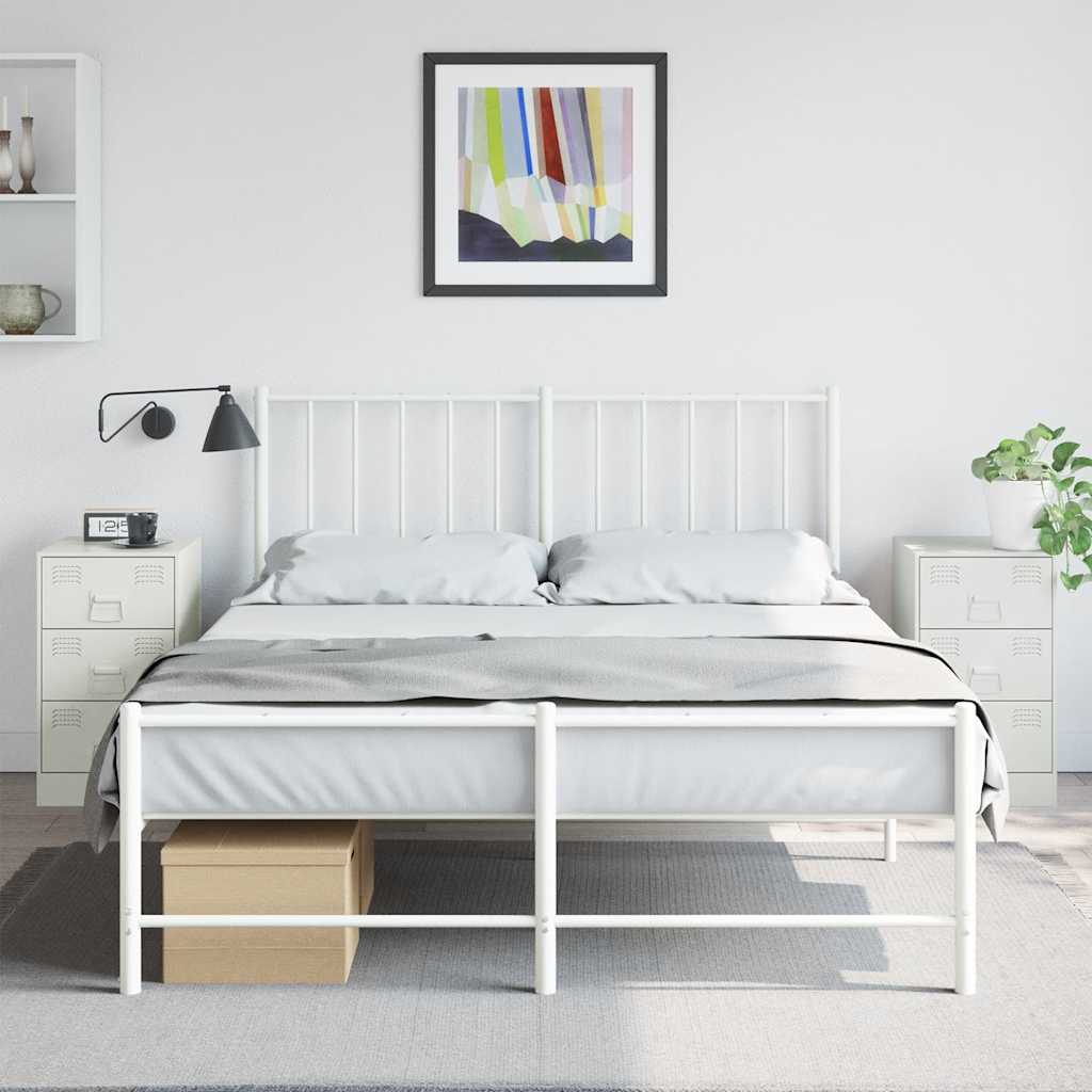 sengeborde 2 stk. 34,5x39x62 cm stål hvid