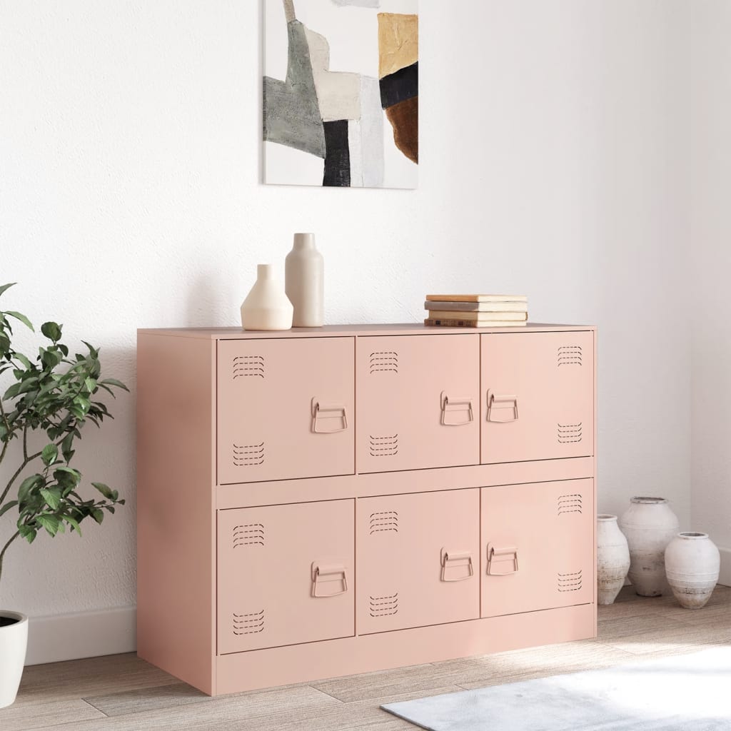 skænk 99x39x73 cm stål lyserød