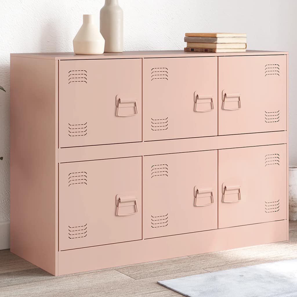 skænk 99x39x73 cm stål lyserød