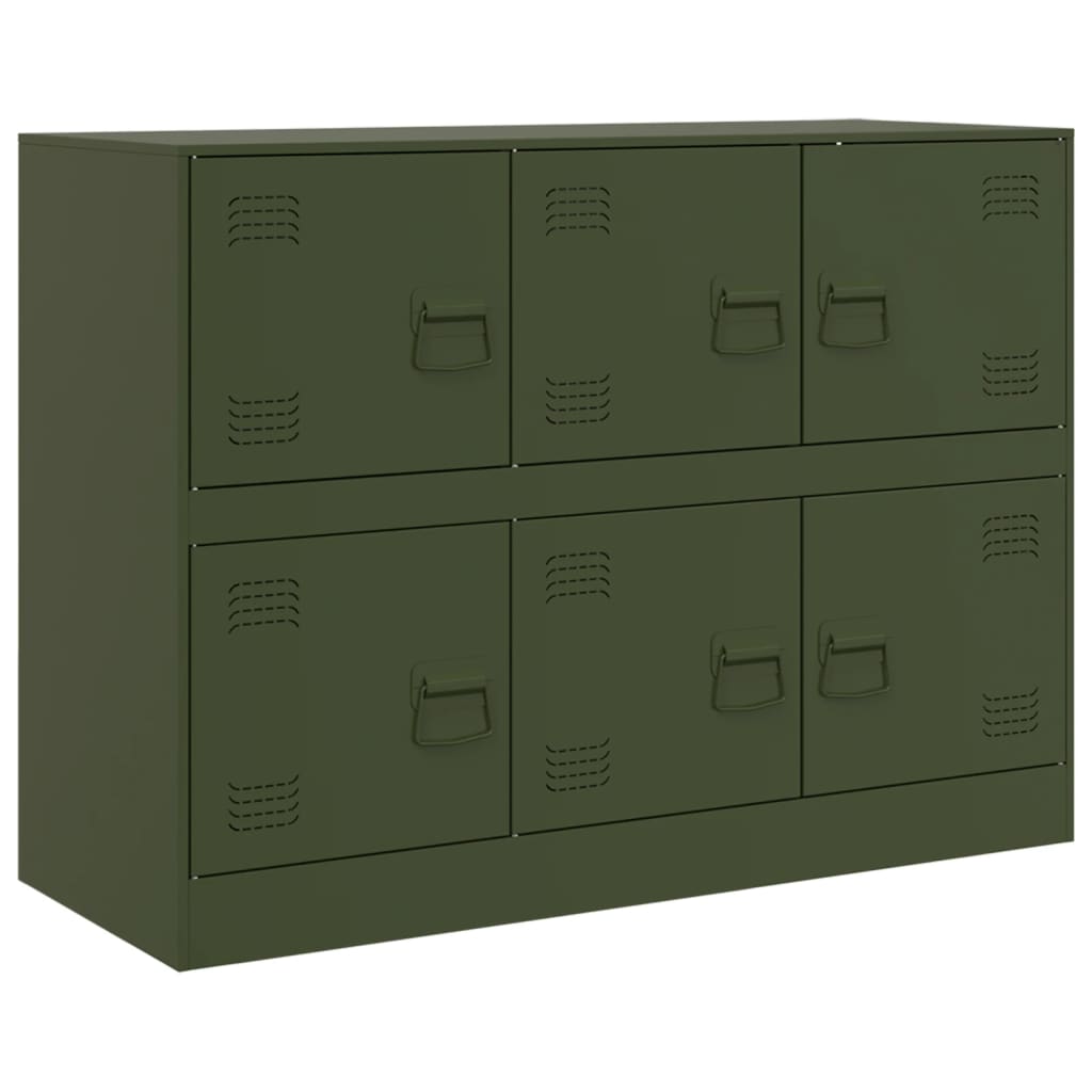 skænk 99x39x73 cm stål olivengrøn