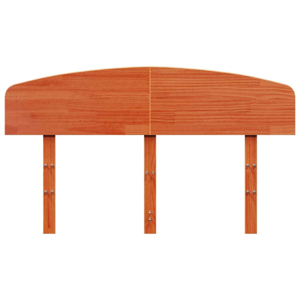 sengegavl 120 cm massivt fyrretræ gyldenbrun