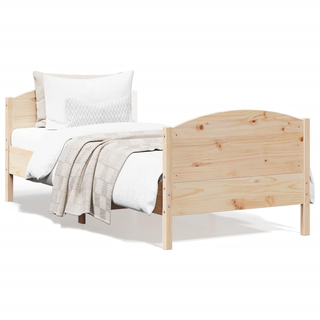 sengeramme uden madras 100x200 cm massivt fyrretræ