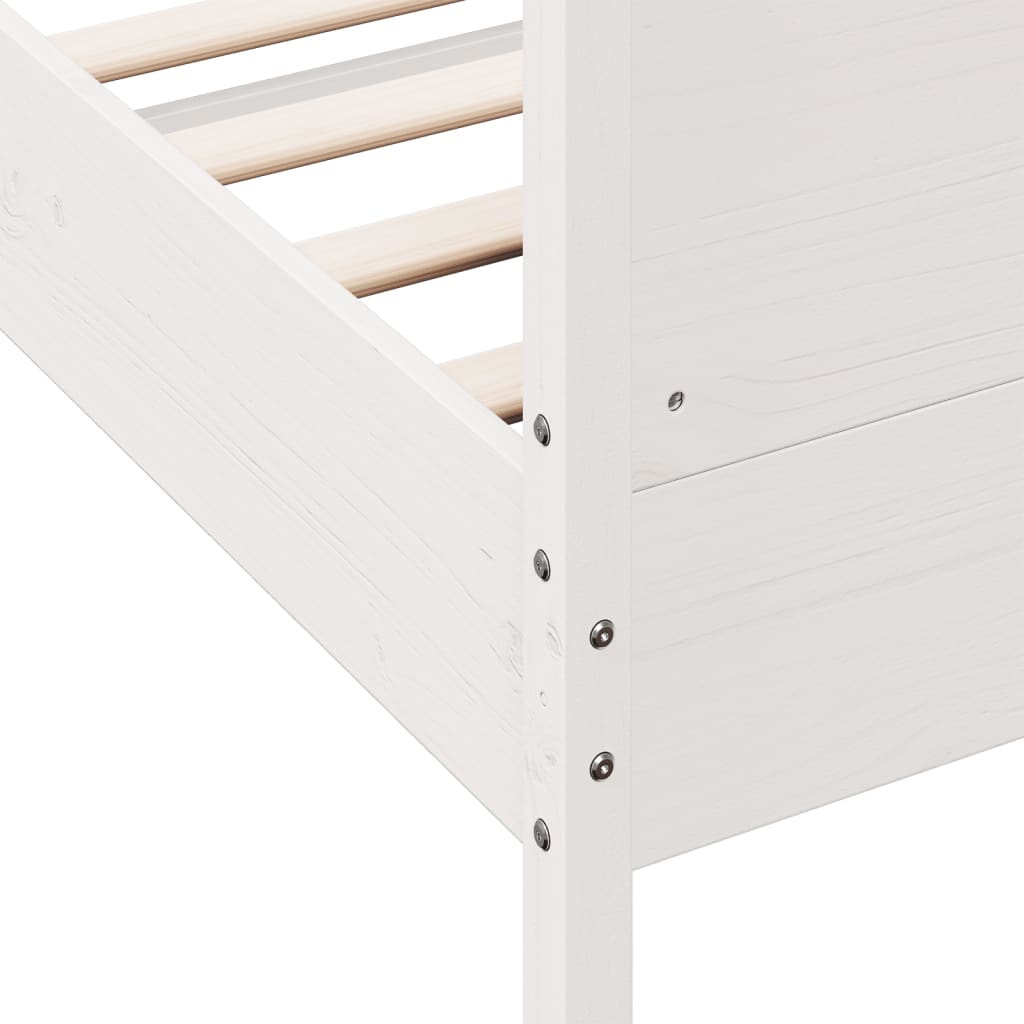 sengeramme uden madras 90x200 cm massivt fyrretræ hvid
