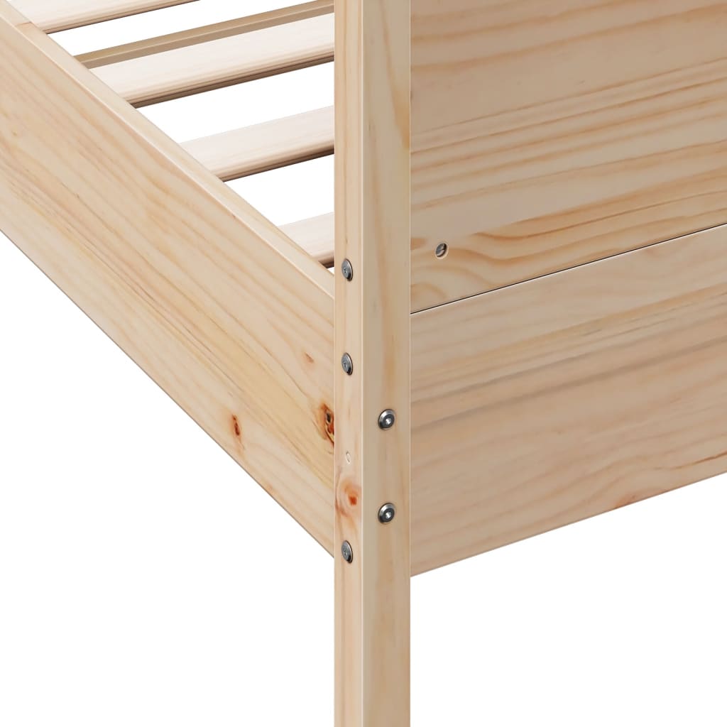 sengeramme uden madras 75x190 cm massivt fyrretræ