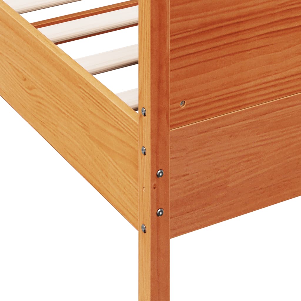 sengeramme uden madras 75x190 cm massivt fyrretræ gyldenbrun
