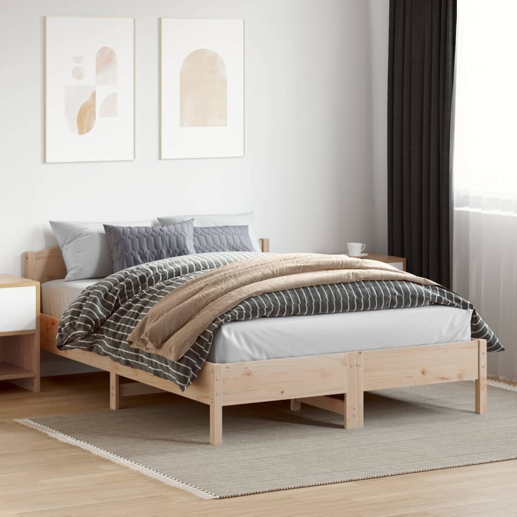 sengeramme uden madras 140x200 cm massivt fyrretræ