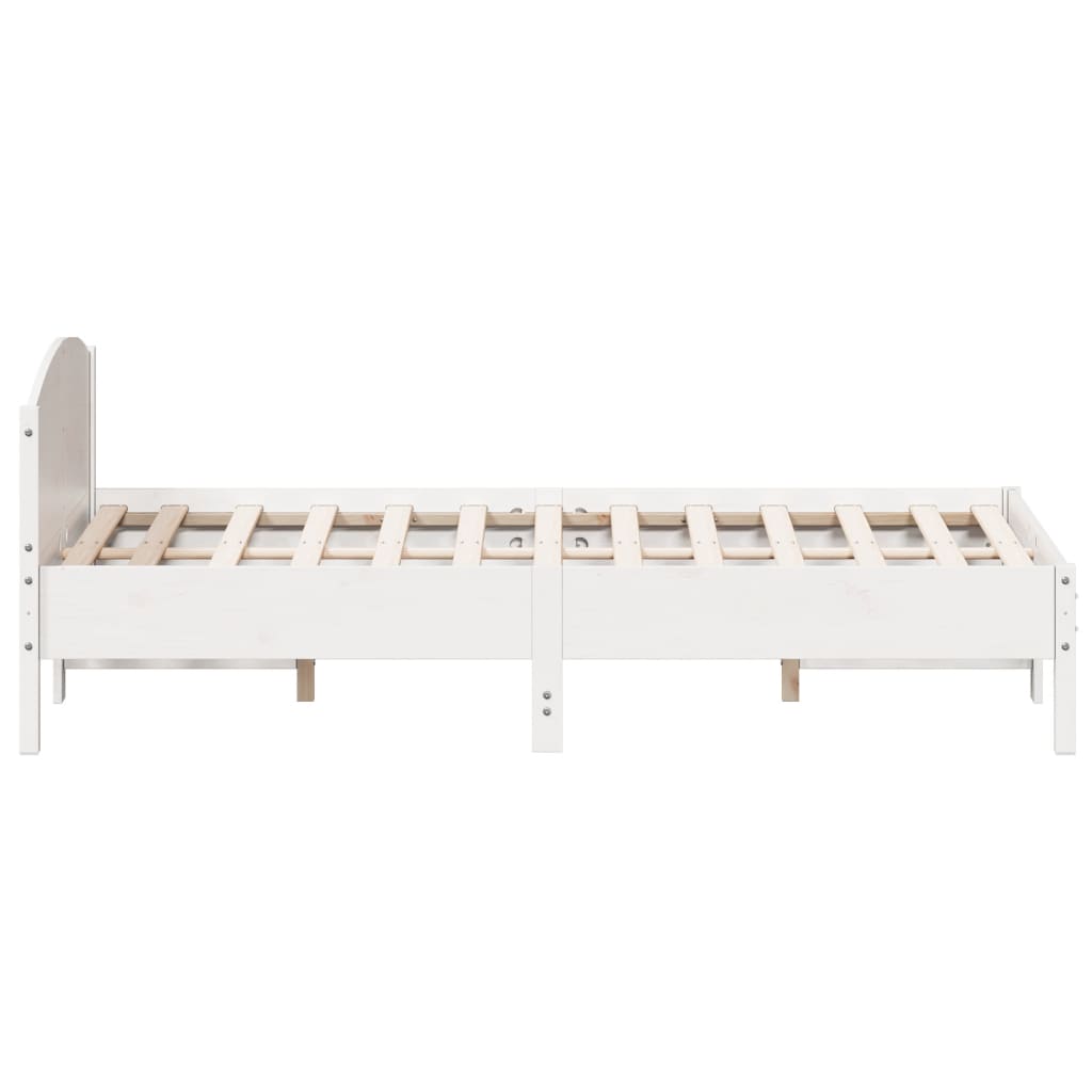 sengeramme uden madras 140x200 cm massivt fyrretræ hvid
