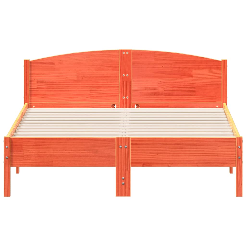 sengeramme uden madras 120x200 cm massivt fyrretræ gyldenbrun