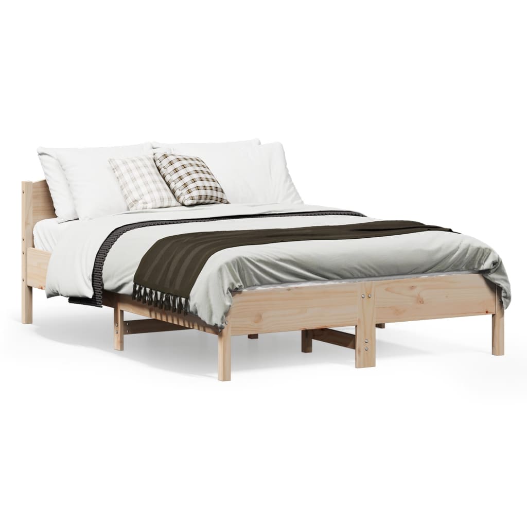 sengeramme uden madras 140x190 cm massivt fyrretræ