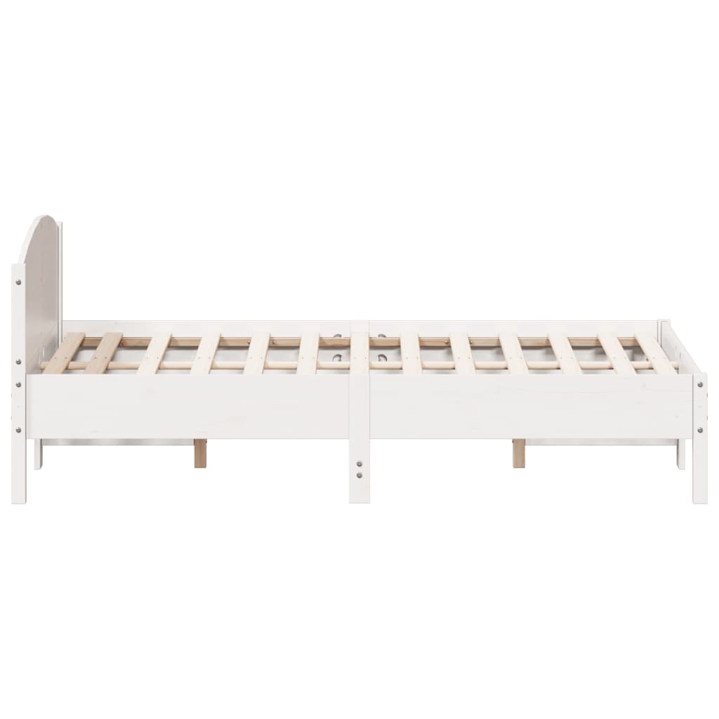 sengeramme uden madras 140x190 cm massivt fyrretræ hvid
