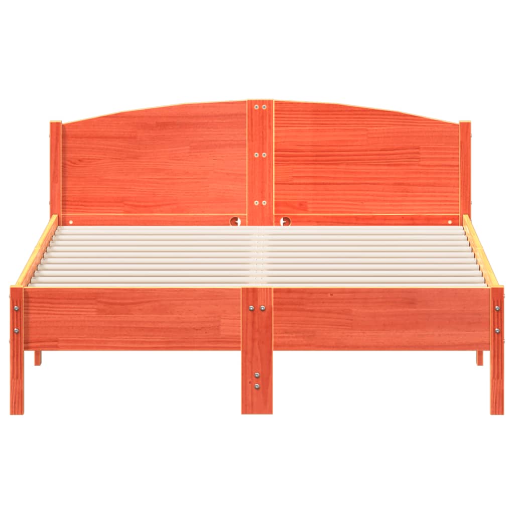 sengeramme uden madras 140x190 cm massivt fyrretræ gyldenbrun