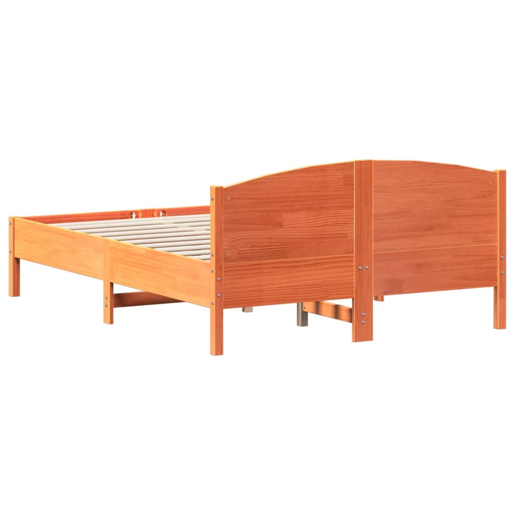 sengeramme uden madras 140x190 cm massivt fyrretræ gyldenbrun
