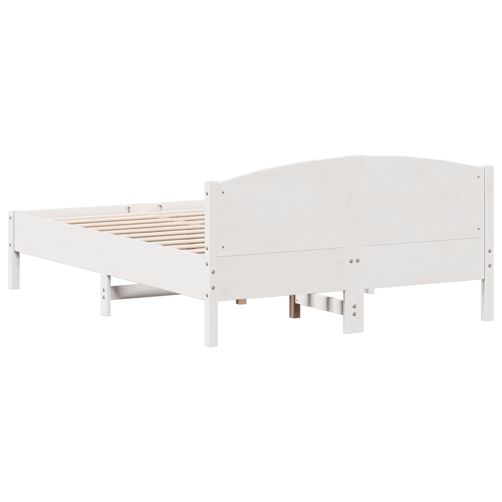 sengeramme uden madras 135x190 cm massivt fyrretræ hvid