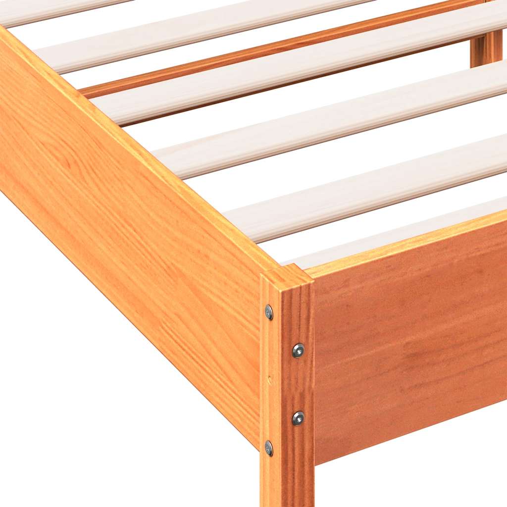sengeramme uden madras 75x190 cm massivt fyrretræ gyldenbrun