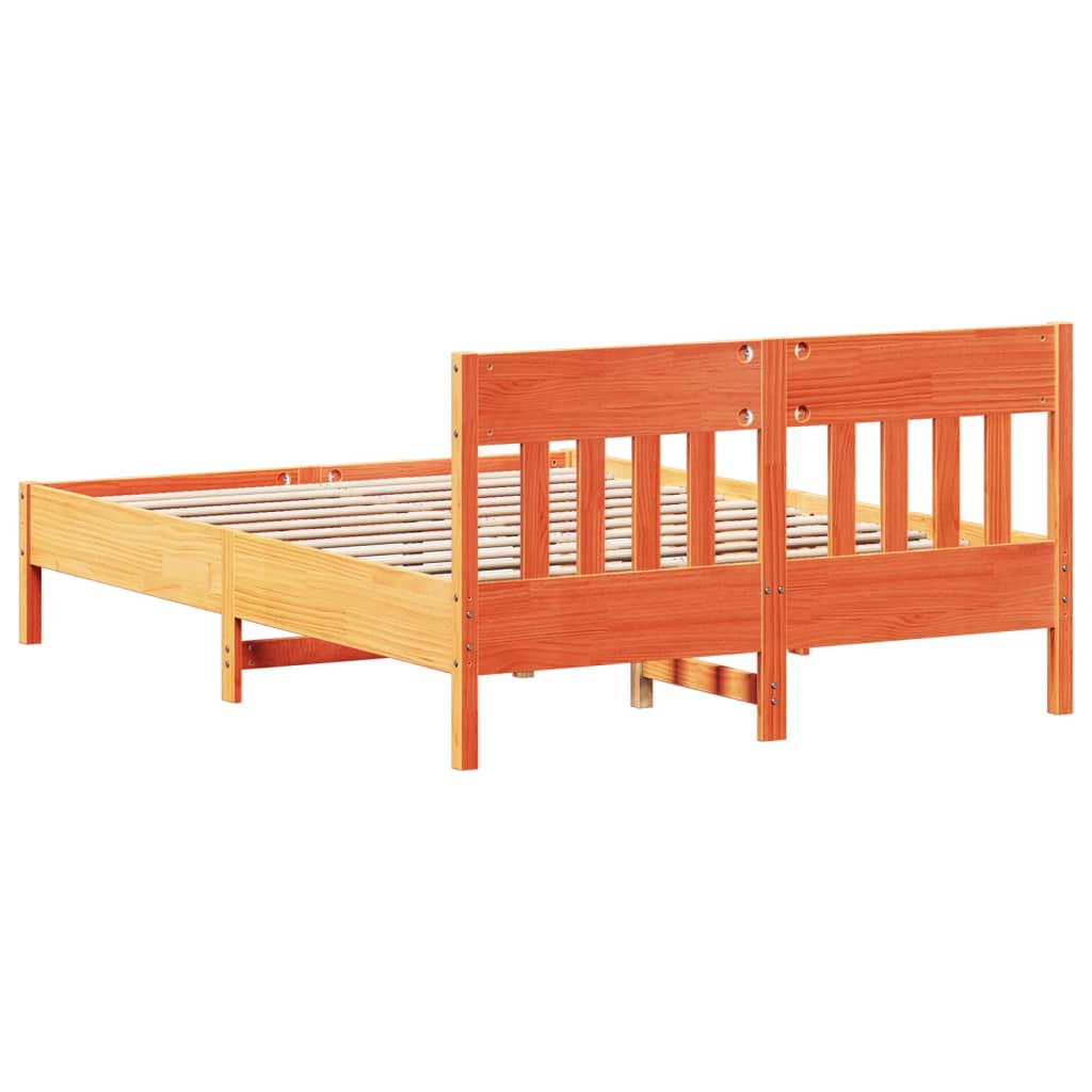 sengeramme uden madras 120x200 cm massivt fyrretræ gyldenbrun