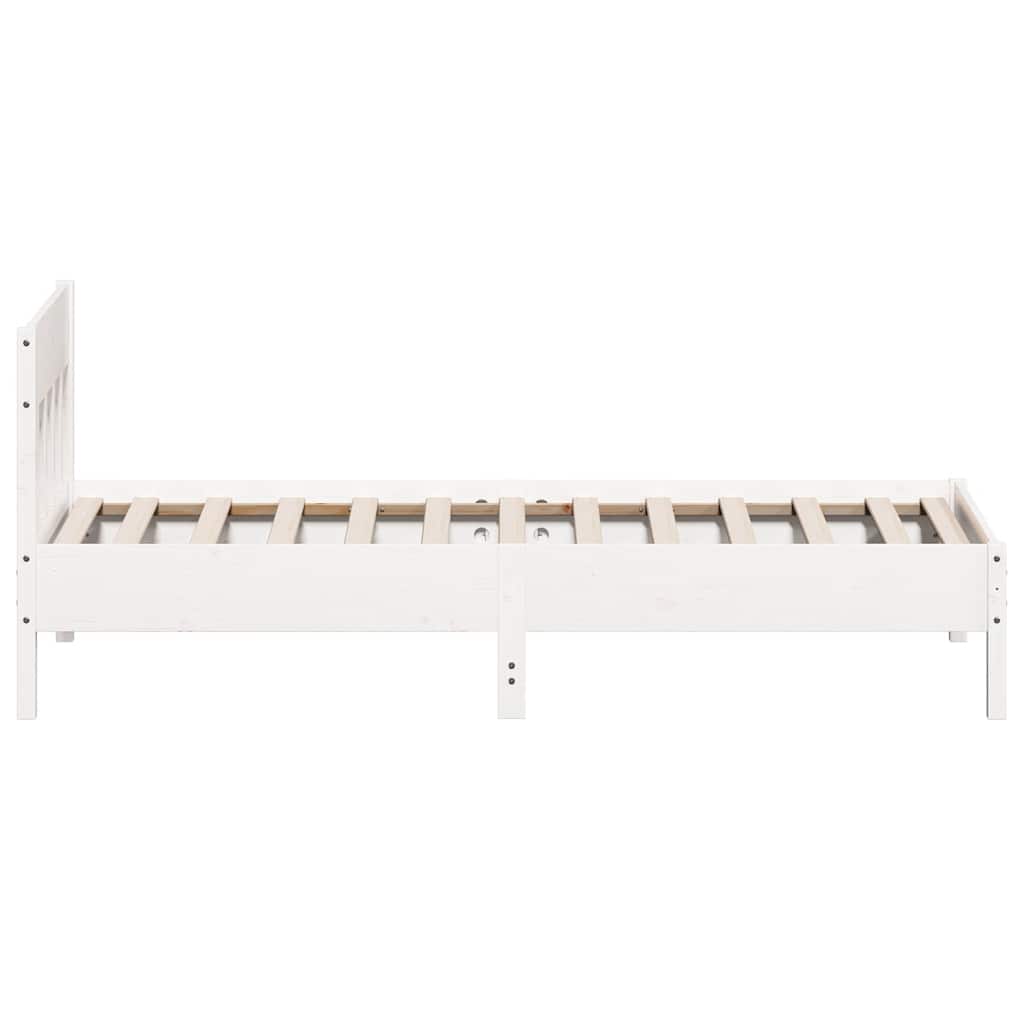 sengeramme uden madras 100x200 cm massivt fyrretræ hvid