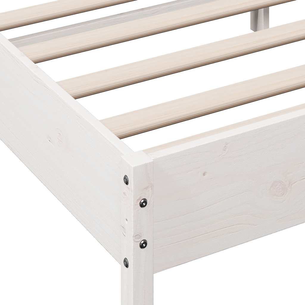 sengeramme uden madras 100x200 cm massivt fyrretræ hvid