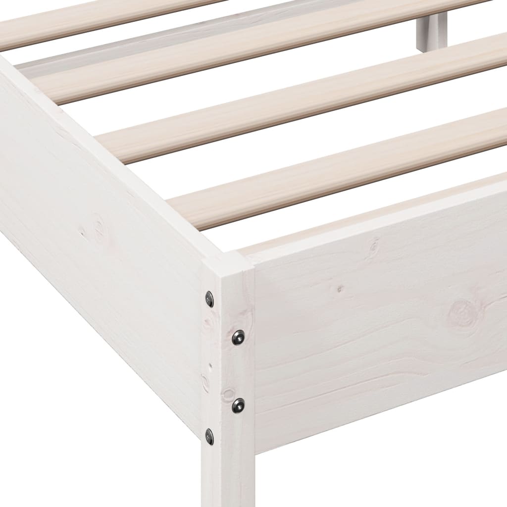 sengeramme uden madras 140x190 cm massivt fyrretræ hvid
