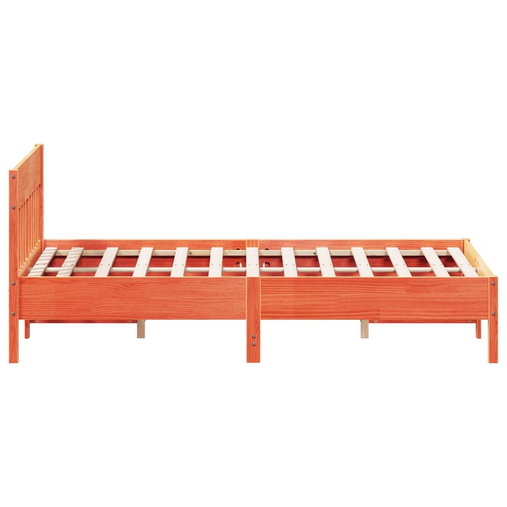 sengeramme uden madras 140x190 cm massivt fyrretræ gyldenbrun