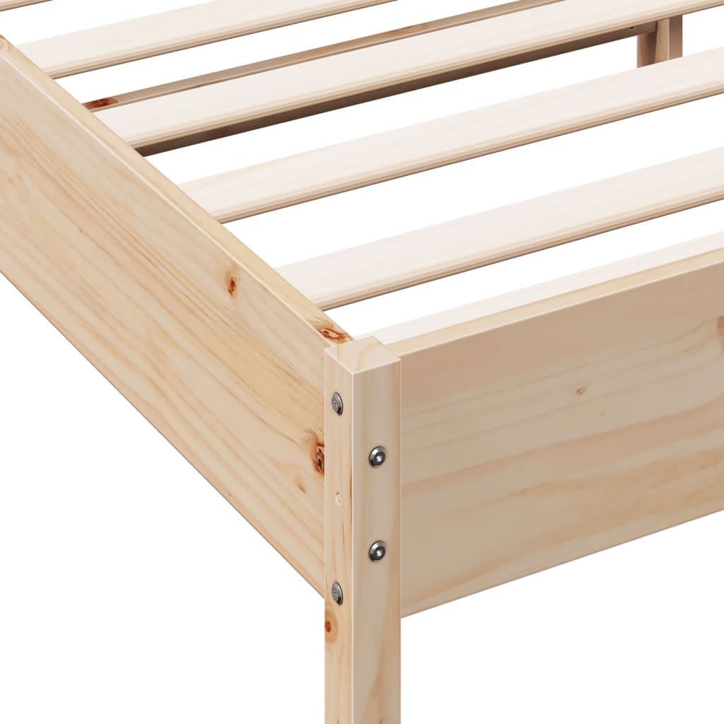 sengeramme uden madras 120x190 cm massivt fyrretræ