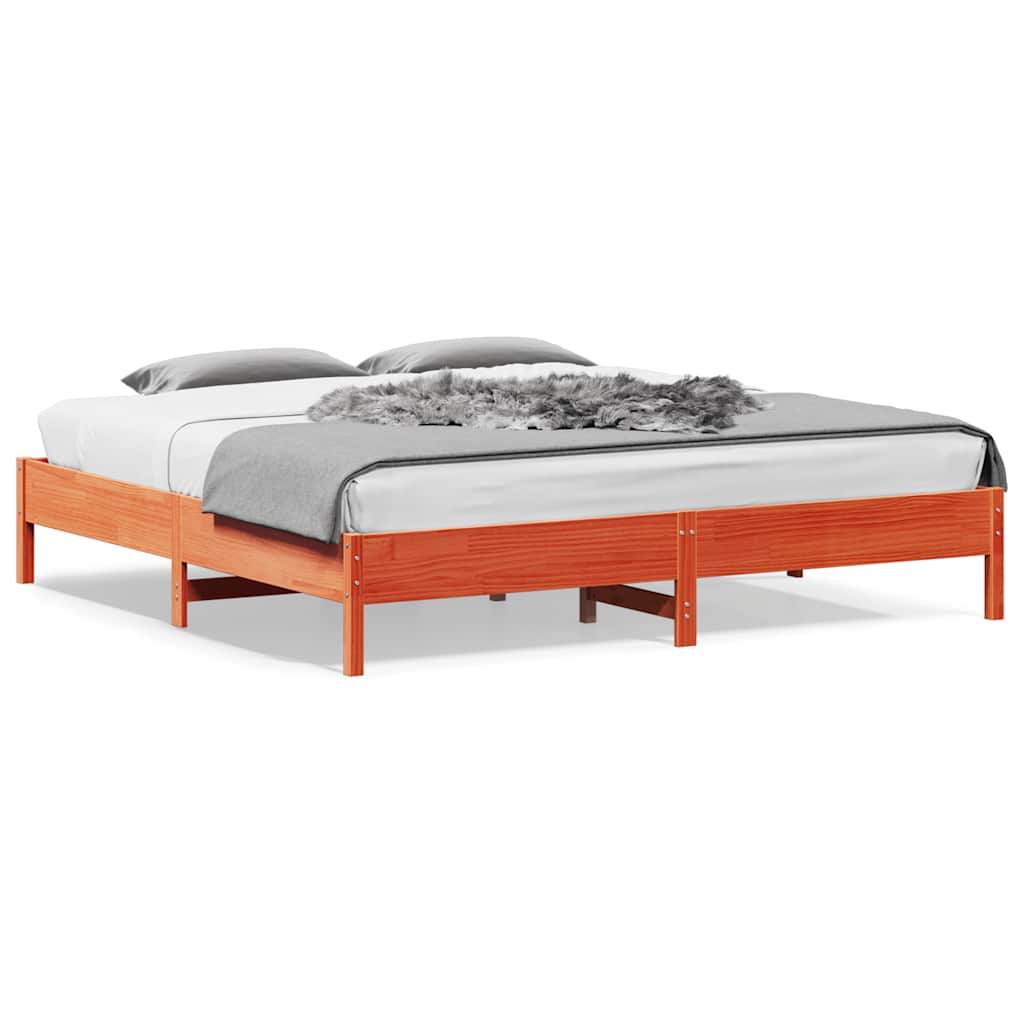 sengeramme uden madras 180x200 cm massivt fyrretræ gyldenbrun