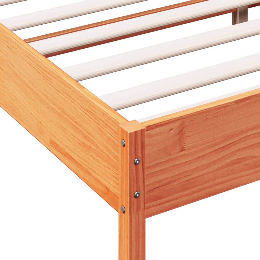 sengeramme uden madras 150x200 cm massivt fyrretræ gyldenbrun