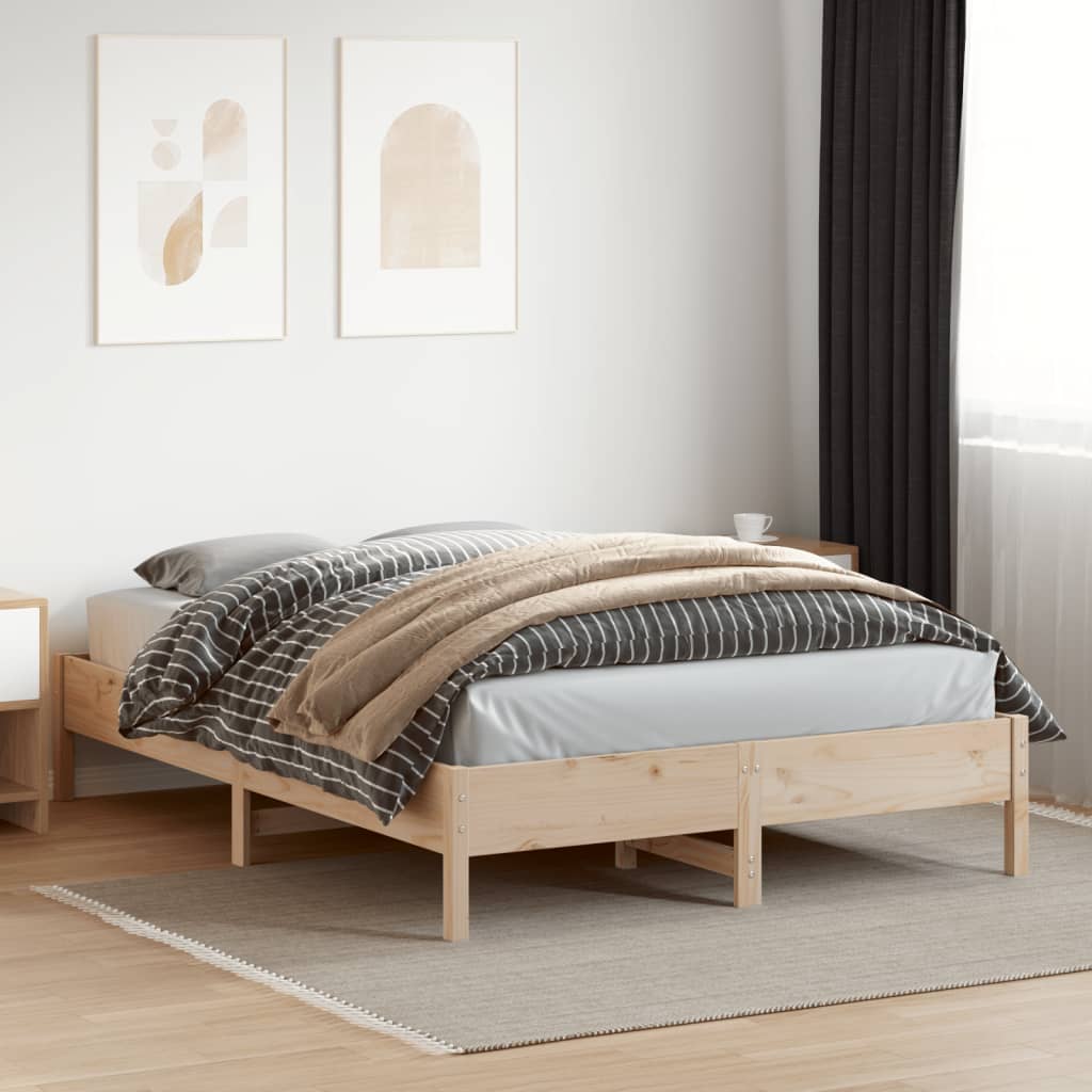 sengeramme uden madras 140x200 cm massivt fyrretræ