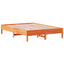sengeramme uden madras 140x200 cm massivt fyr gyldenbrun