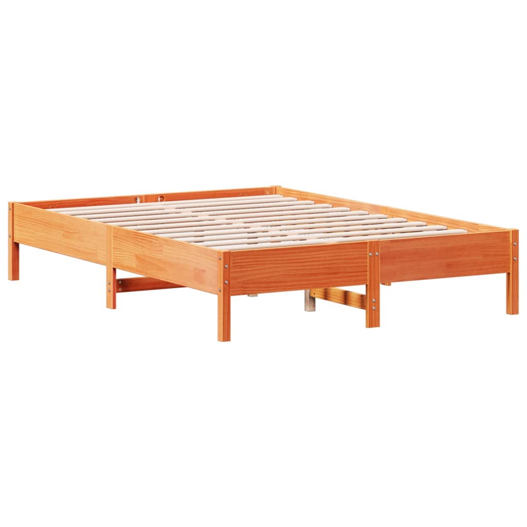 sengeramme uden madras 120x200 cm massivt fyrretræ gyldenbrun