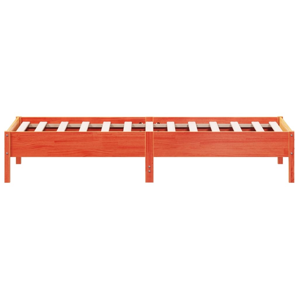 sengeramme uden madras 100x200 cm massivt fyrretræ gyldenbrun