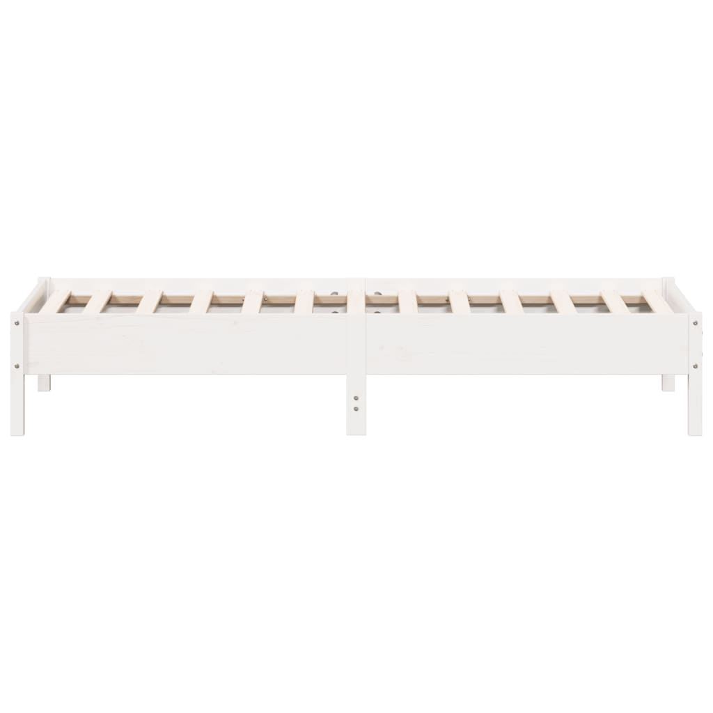 sengeramme uden madras 90x200 cm massivt fyrretræ hvid