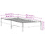 sengeramme uden madras 90x200 cm massivt fyrretræ hvid