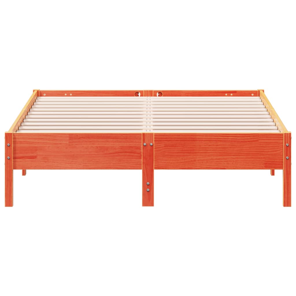 sengeramme uden madras 140x190 cm massivt fyrretræ gyldenbrun