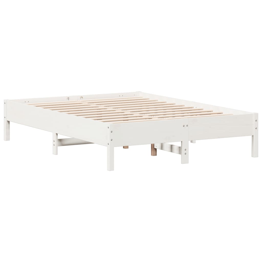 sengeramme uden madras 120x190 cm massivt fyrretræ hvid