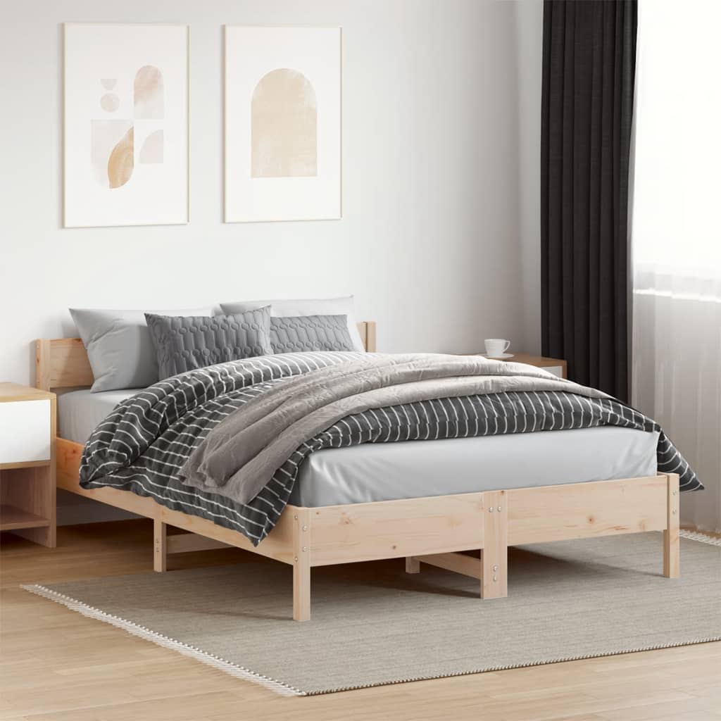 sengeramme uden madras 160x200 cm massivt fyrretræ