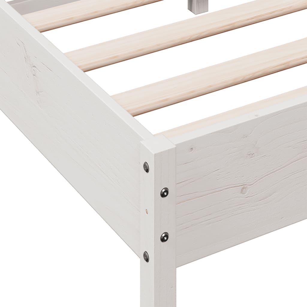 sengeramme uden madras 90x200 cm massivt fyrretræ hvid