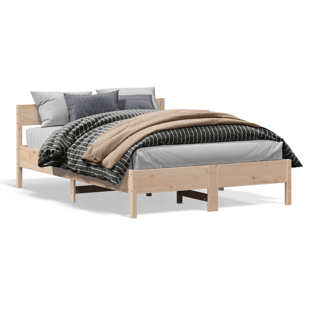 sengeramme uden madras 140x190 cm massivt fyrretræ