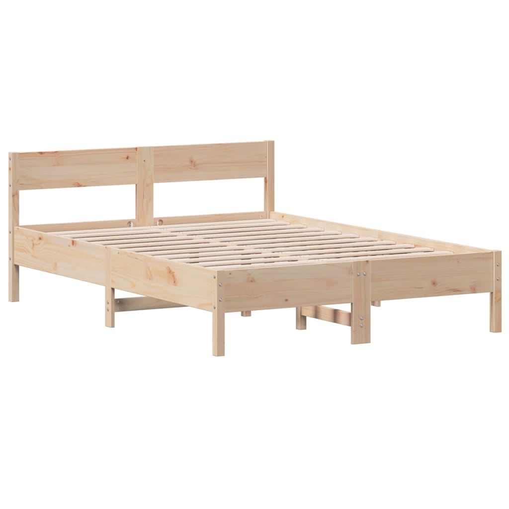 sengeramme uden madras 140x190 cm massivt fyrretræ