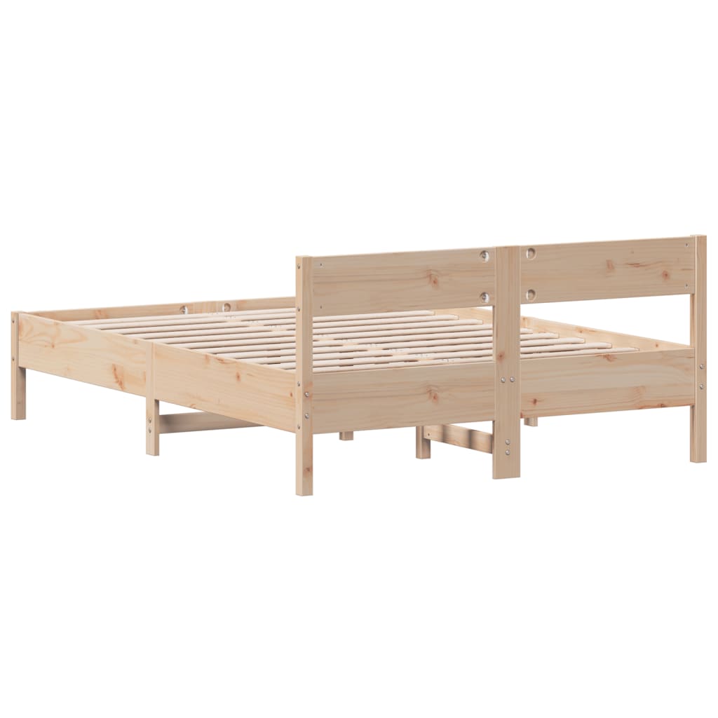 sengeramme uden madras 135x190 cm massivt fyrretræ hvid