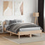 sengeramme uden madras 135x190 cm massivt fyrretræ hvid