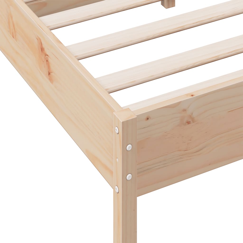 sengeramme uden madras 120x190 cm massivt fyrretræ