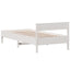 sengeramme uden madras 75x190 cm massivt fyrretræ hvid