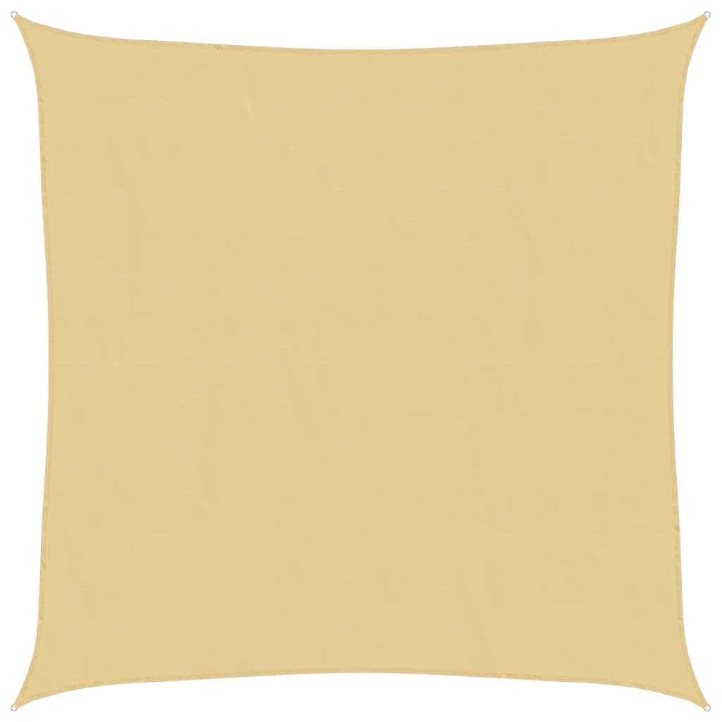 solsejl 5x5 m 100 % polyesterstof sandfarvet