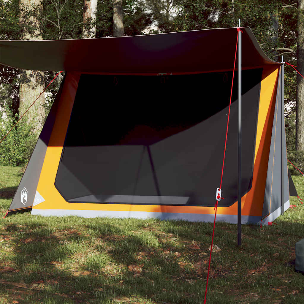 2-personers campingtelt vandtæt grå og orange billede