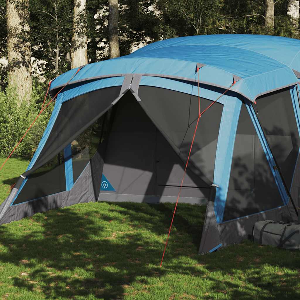 4-personers campingtelt med fortelt vandtæt blå billede