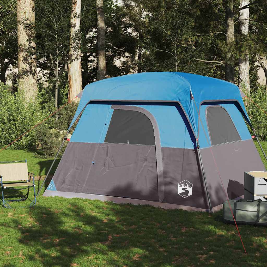 4-personers campingtelt vandtæt blå