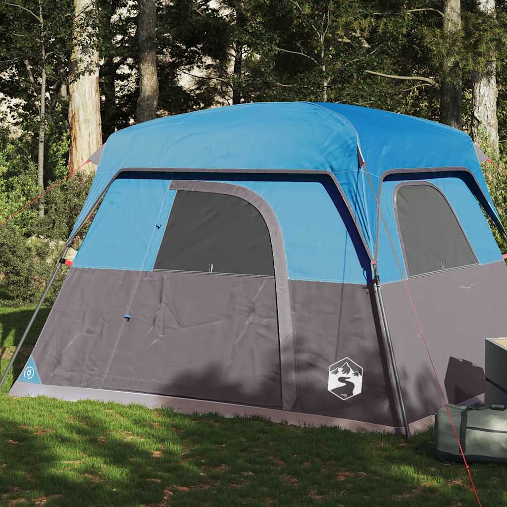 4-personers campingtelt vandtæt blå billede